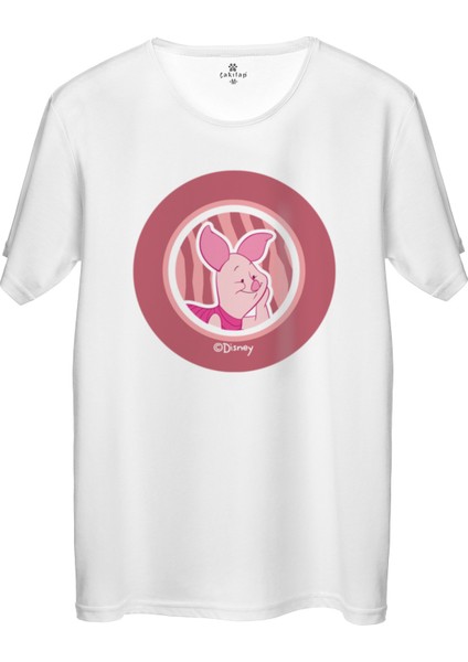 Çakılap Piglet Baskılı Tişört Unisex, Premium Kalite (Rgl-Çf)