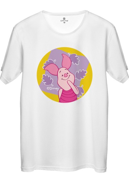Çakılap Piglet Baskılı Tişört Unisex, Premium Kalite (Rgl-Çf)
