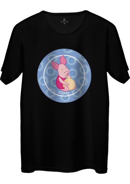 Çakılap Piglet Baskılı Tişört Unisex, Premium Kalite (Rgl-Çf)