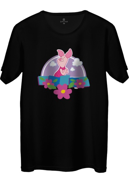 Çakılap Piglet Baskılı Tişört Unisex, Premium Kalite (Rgl-Çf)