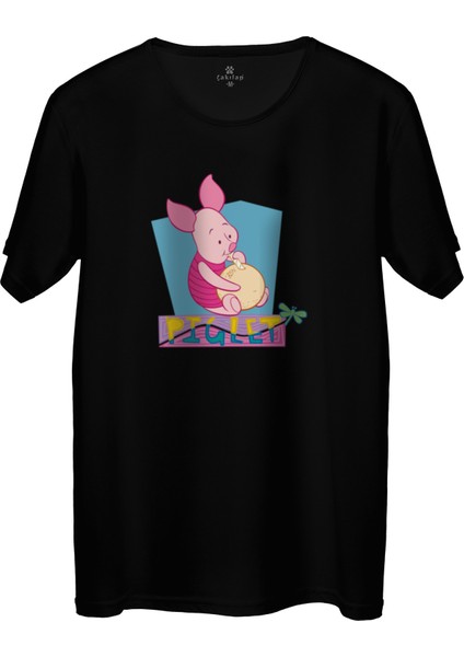 Çakılap Piglet Baskılı Tişört Unisex, Premium Kalite (Rgl-Çf)