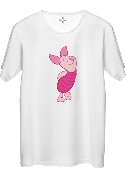 Çakılap Piglet Baskılı Tişört Unisex, Premium Kalite (Rgl-Çf)