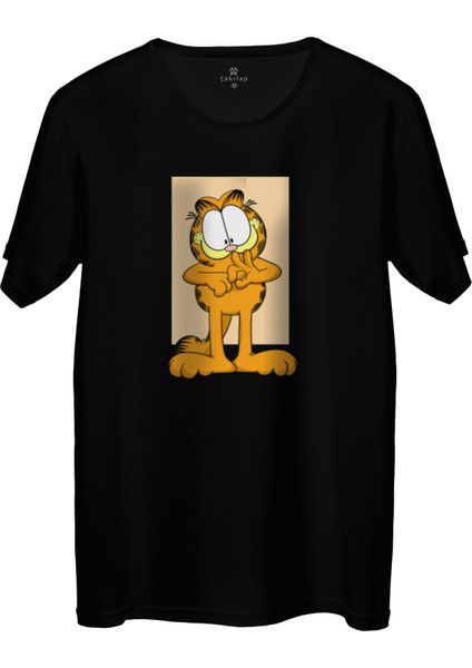 Çakılap Garfield Baskılı Tişört Unisex, Premium Kalite (Rgl-Çf)