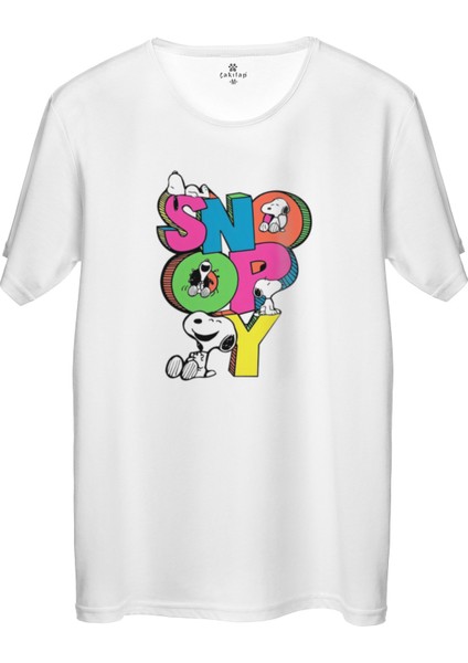 Çakılap Snoopy Baskılı Tişört Unisex, Premium Kalite (Rgl-Çf)