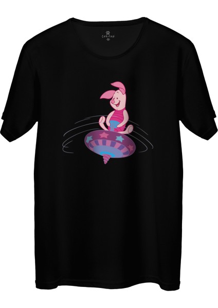 Çakılap Piglet Baskılı Tişört Unisex, Premium Kalite (Rgl-Çf)
