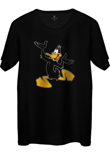 Çakılap Daffy Duck Baskılı Tişört Unisex, Premium Kalite (Rgl-Çf)