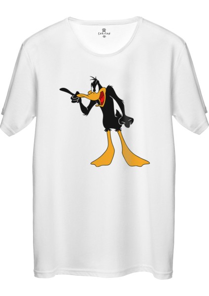 Çakılap Daffy Duck Baskılı Tişört Unisex, Premium Kalite (Rgl-Çf)