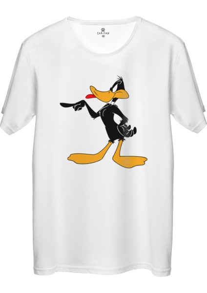 Çakılap Daffy Duck Baskılı Tişört Unisex, Premium Kalite (Rgl-Çf)