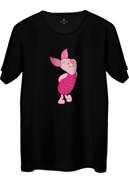 Çakılap Piglet Baskılı Tişört Unisex, Premium Kalite (Rgl-Çf)
