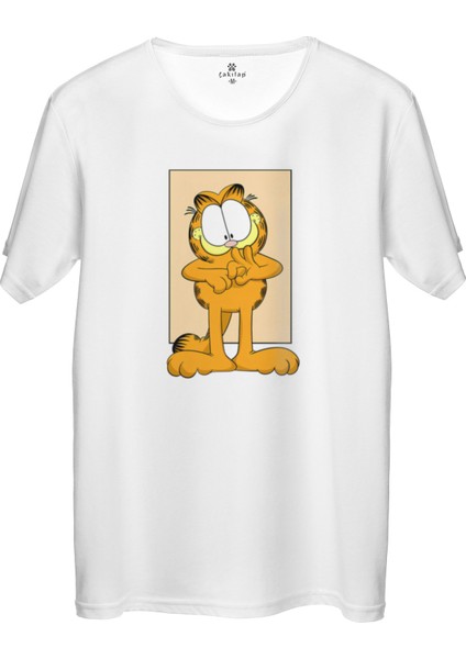 Çakılap Garfield Baskılı Tişört Unisex, Premium Kalite (Rgl-Çf)