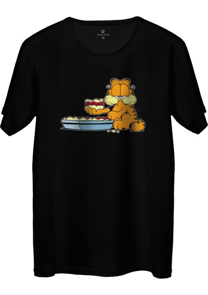Çakılap Garfield Baskılı Tişört Unisex, Premium Kalite (Rgl-Çf)