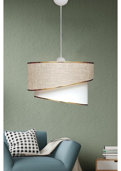 Barok Stil Pasta Avize Gold Şeritli Gri