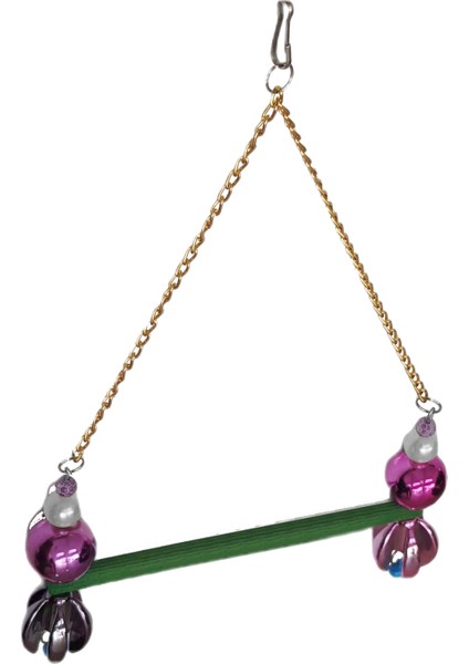 Lale Boncuklu ve Tünekli Papağan Salıncağı 15 Cm-23 cm Renkli modelleri