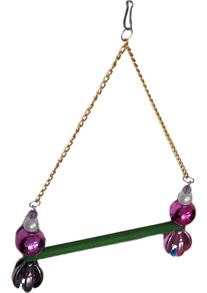 Lale Boncuklu ve Tünekli Papağan Salıncağı 15 Cm-23 cm Renkli fırsatları