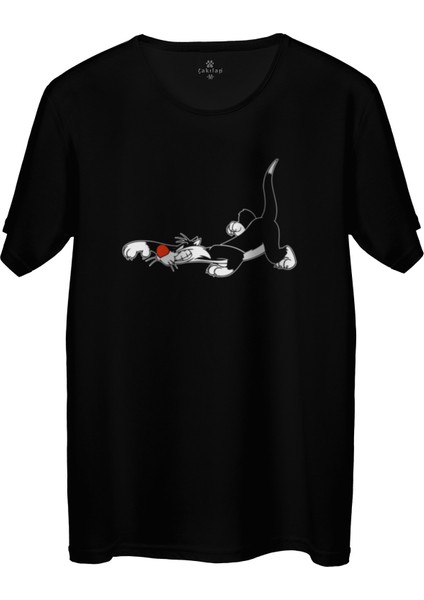 Çakılap Sylvester Baskılı Tişört Unisex, Premium Kalite (Rgl-Çf)