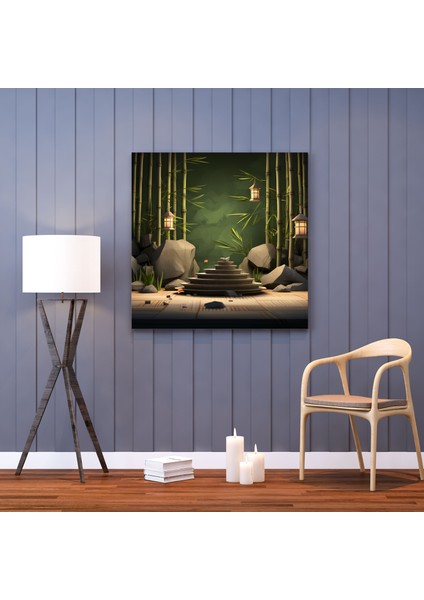 Spiritüel Duvar Tablosu - Sakin Zen Bahçesi Kanvas Tablo - Spiritüel, Kanvas Tablo, Taşlar, 100X100 fiyatları