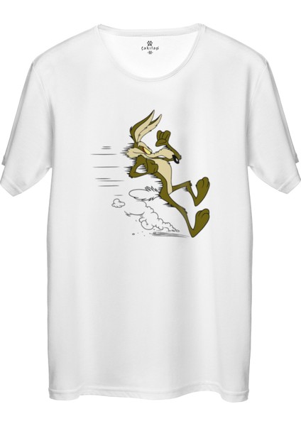 Çakılap Wile E Coyote Baskılı Tişört Unisex, Premium Kalite (Rgl-Çf)