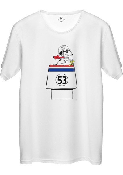 Çakılap Snoopy Baskılı Tişört Unisex, Premium Kalite (Rgl-Çf)