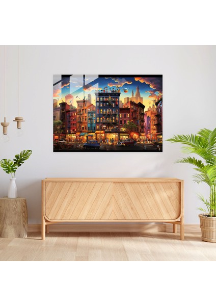 Harlem Ev Dekorasyonu - Harlem, Canlı Atmosfer, Cam Baskı, 45X30 fiyatları