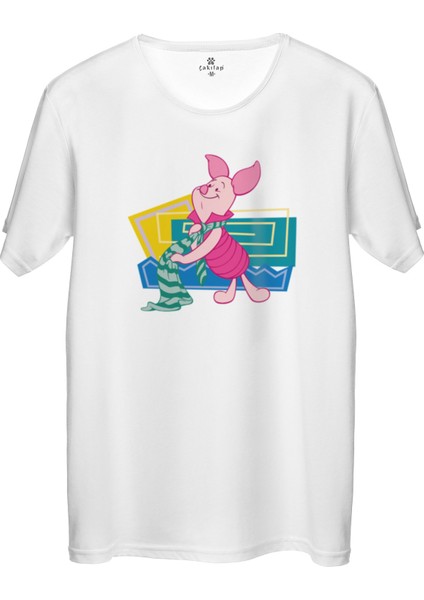Çakılap Piglet Baskılı Tişört Unisex, Premium Kalite (Rgl-Çf)