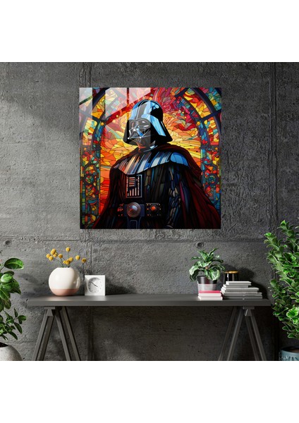 Vitray Baskı - Renkli Darth Vader Silüeti - Darth Vader, Ev Dekorasyonu, Modern Sanat, Cam Sanatı, 30X30