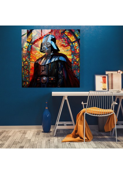 Vitray Baskı - Renkli Darth Vader Silüeti - Darth Vader, Ev Dekorasyonu, Modern Sanat, Cam Sanatı, 30X30