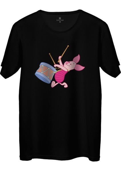 Çakılap Piglet Baskılı Tişört Unisex, Premium Kalite (Rgl-Çf)