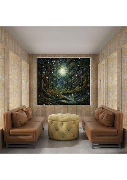 Yıldız Haritası Kanvas Tablo - Yıldız Haritası, Mistik, El-Boyalı Sanat Eseri, Yıldız Haritası, 30X30 modelleri