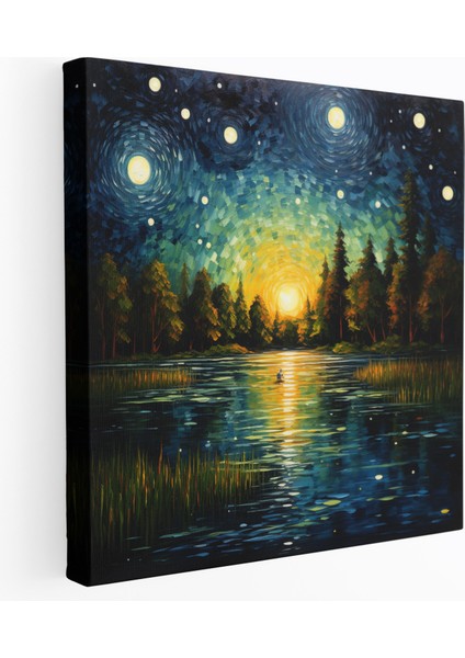 Yıldız Haritası Kanvas Tablo - Yıldız Haritası, Yıldızlı Gece, Kanvas Tablo, Mistik, 30X30