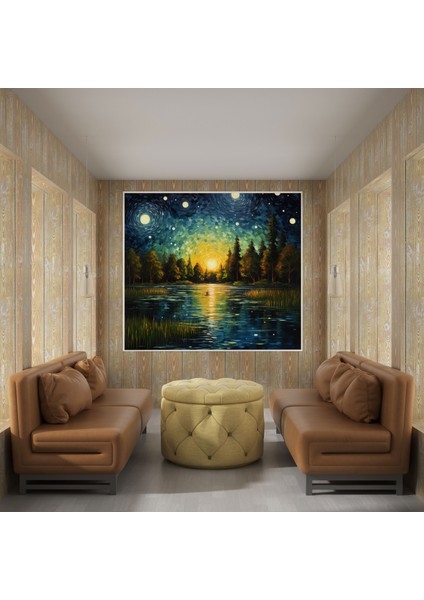 Yıldız Haritası Kanvas Tablo - Yıldız Haritası, Yıldızlı Gece, Kanvas Tablo, Mistik, 30X30 fiyatları