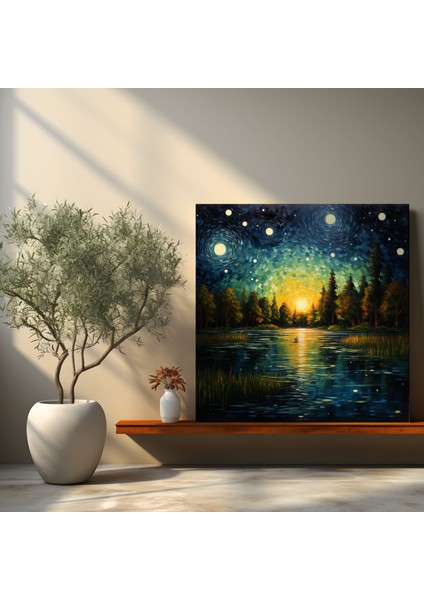 Yıldız Haritası Kanvas Tablo - Yıldız Haritası, Yıldızlı Gece, Kanvas Tablo, Mistik, 30X30 modelleri
