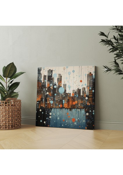 Kentsel Yağmur Kanvas Tablo - Yağmur, Çağdaş Illüstrasyon, Ev Dekorasyonu, Kanvas Tablo, 30X30