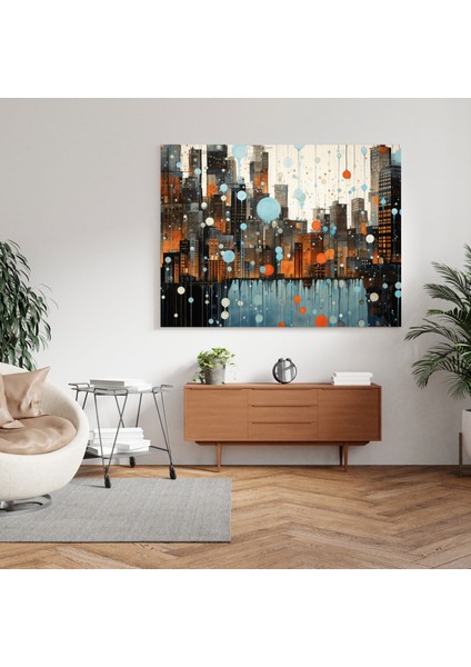 Kentsel Yağmur Kanvas Tablo - Yağmur, Çağdaş Illüstrasyon, Ev Dekorasyonu, Kanvas Tablo, 30X30