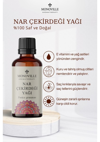 Nar Çekirdeği Yağı 30 ml Soğuk Sıkım %100 Saf Ve Doğal ( Pomegrenate Seed Oil )