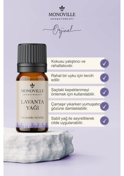 Lavanta Yağı 10 M, Limon Yağı 10 ml 2'li Set %100 Saf ve Doğal ( Lavender And Lemon Oil ) 2X10 ml