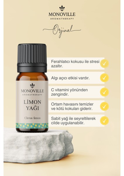 Lavanta Yağı 10 M, Limon Yağı 10 ml 2'li Set %100 Saf ve Doğal ( Lavender And Lemon Oil ) 2X10 ml