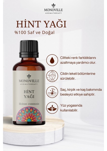 Hint Yağı (Jel) 30 ml Soğuk Sıkım %100 Saf Ve Doğal ( Castor Oil )