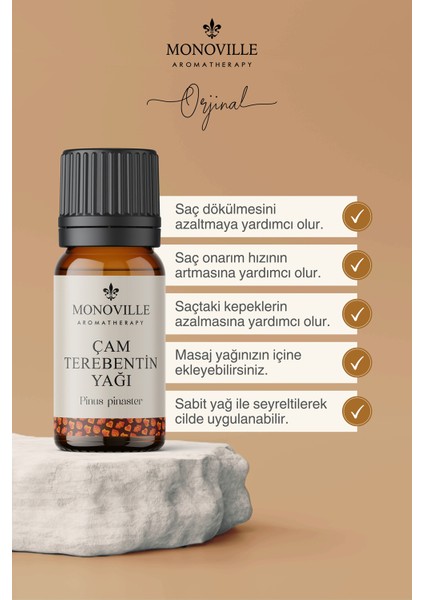 Biberiye Yağı 10 Ml, Çam Terebentin Yağı 10 ml 2'li Set %100 Doğal(Rosemary And Pine Turpentine Oil)2x10 ml