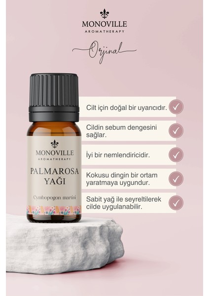 Palmarosa Uçucu Yağı 10 ml %100 Saf Ve Doğal ( Palmarosa Essential Oil )