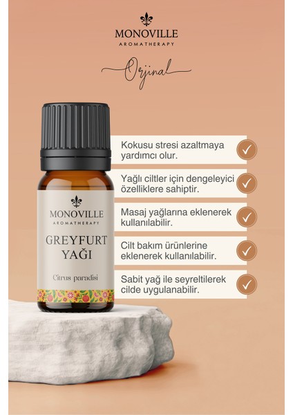 Greyfurt Uçucu Yağı 10 ml %100 Saf Ve Doğal ( Grapefruit Essential Oil )