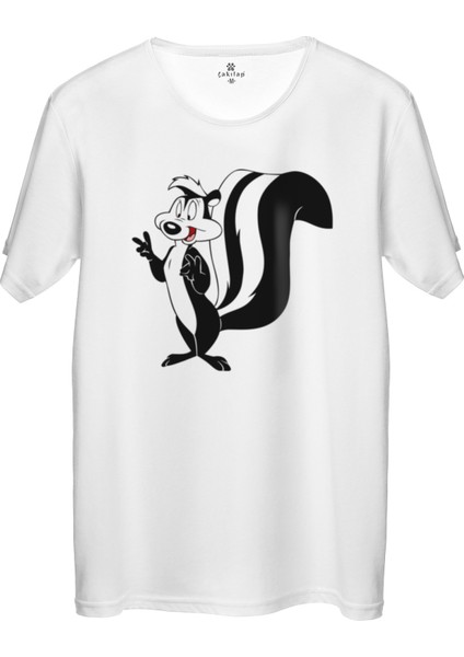 Çakılap Pepe Le Pew Baskılı Tişört Unisex, Premium Kalite (Rgl-Çf)