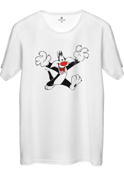 Çakılap Sylvester Baskılı Tişört Unisex, Premium Kalite (Rgl-Çf)