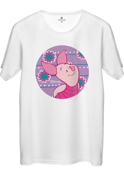 Çakılap Piglet Baskılı Tişört Unisex, Premium Kalite (Rgl-Çf)