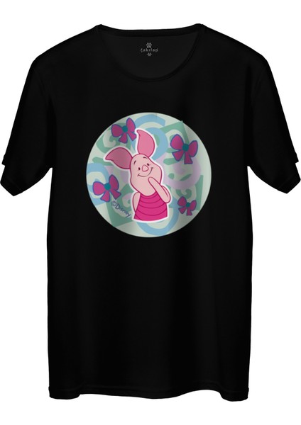 Çakılap Piglet Baskılı Tişört Unisex, Premium Kalite (Rgl-Çf)