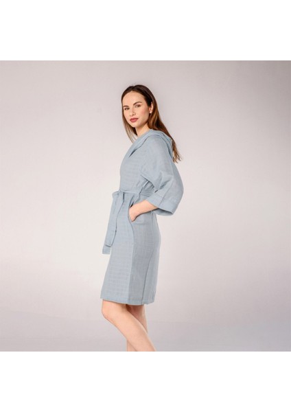 Başak Nakışlı Müslin Bornoz Turkuaz fiyatları