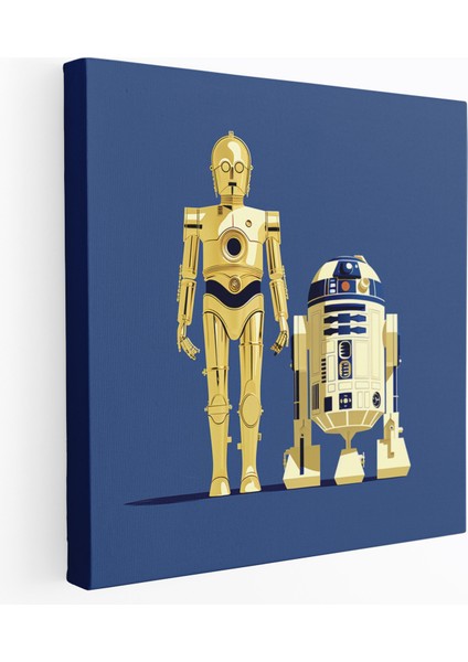 Yıldız Savaşları Kanvas Tablo - Minimalist R2-D2 ve C-3po Duvar Tablosu - Yıldız Savaşları, Yıldız Savaşları, C-3po, Kanvas Tablo, 30X30