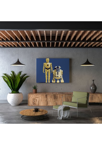 Yıldız Savaşları Kanvas Tablo - Minimalist R2-D2 ve C-3po Duvar Tablosu - Yıldız Savaşları, Yıldız Savaşları, C-3po, Kanvas Tablo, 30X30 fiyatları