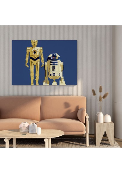 Yıldız Savaşları Kanvas Tablo - Minimalist R2-D2 ve C-3po Duvar Tablosu - Yıldız Savaşları, Yıldız Savaşları, C-3po, Kanvas Tablo, 30X30 modelleri