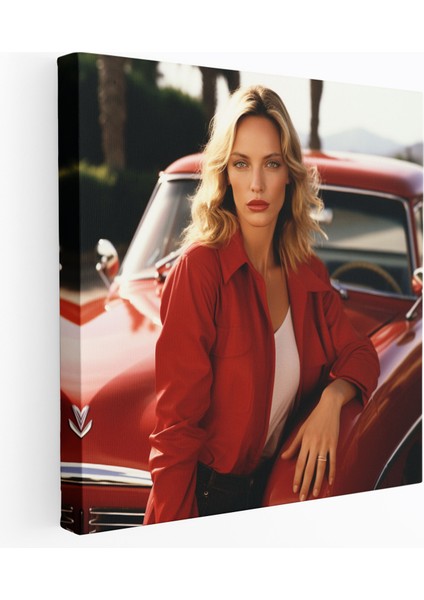 Pulp Fiction Duvar Sanatı - Pulp Fiction, Ev Dekorasyonu, Kırmızı Araba, Duvar Süslemesi, 30X30