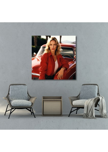 Pulp Fiction Duvar Sanatı - Pulp Fiction, Ev Dekorasyonu, Kırmızı Araba, Duvar Süslemesi, 30X30 fiyatları